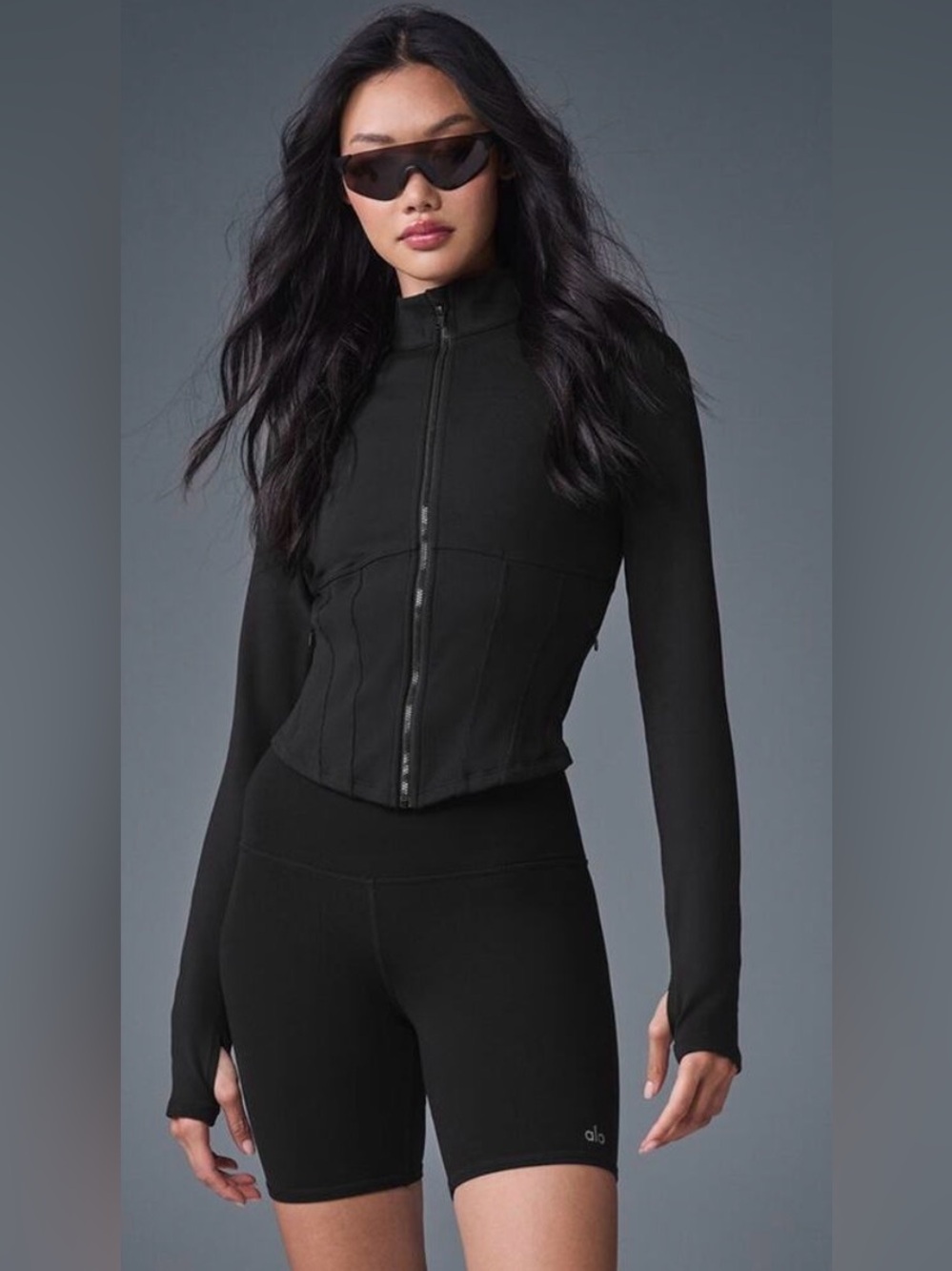 ALO Yoga| Airbrush ‘Corset’ Full Zip Jacket